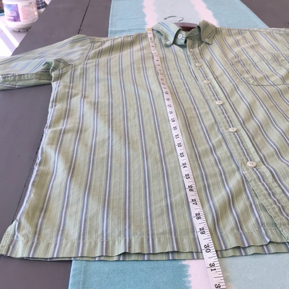 Aigle Stripe Print Short Sleeve Collared Button Down Shirt - Picture 7 of 8